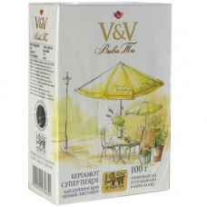 V&V VIVA TEA черный чай 100 гр БЕРГАМОТ СУПЕР ПЕКОЕ