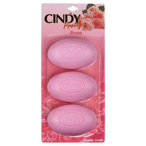 CINDY Мыло цветочное питательное Роза 270гр (блистер с подвесом 90гр*3шт)