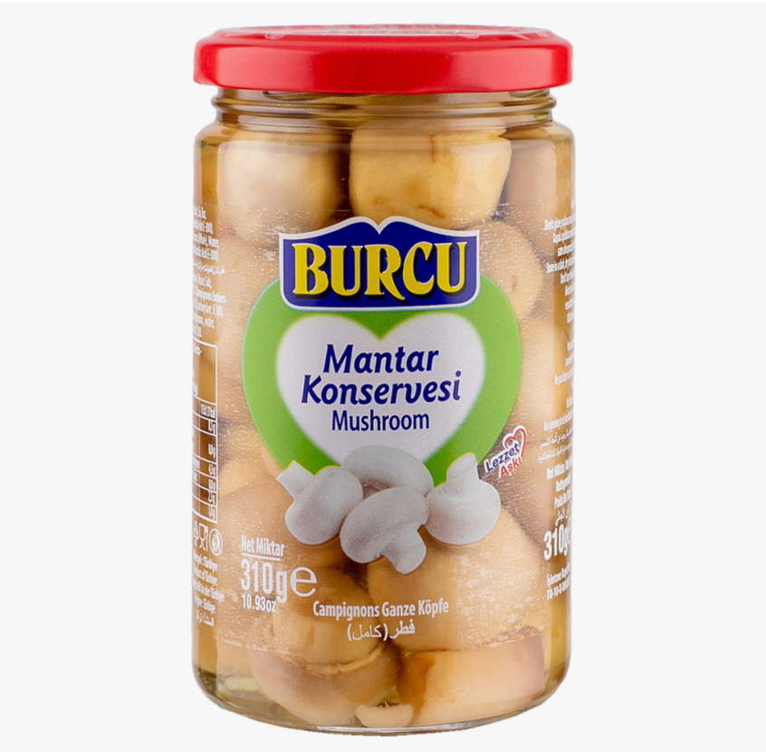 BURCU Грибы целые 310 гр (BUTUN MANTAR 1/12)