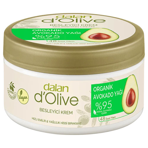 DALAN D’OLIVE Крем "Масло Авокадо и Оливковое Масло" 250мл в банке, для рук, лица и тела, Увлажняющий и Питательный