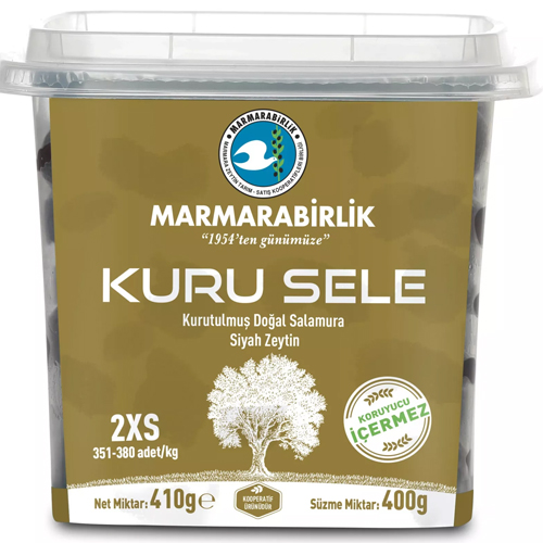 MARMARABIRLIK Серия KURU SELE калибровка 2XS 400 гр вяленые маслины