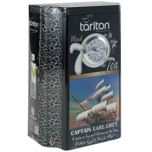 TARLTON 70 ж\б часы 200 гр черный чай "Капитан Эрл Грей" (CAPTAIN EARL GREY PREMIUM QUALITY BLACK TEA)