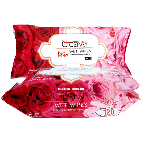 Влажные салфетки 120 шт CLEAVA ROSE