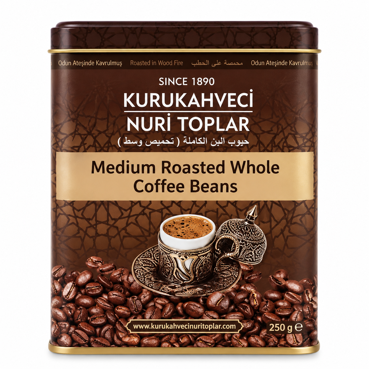NURI TOPLAR 250гр Жареный кофе в зернах ж/б