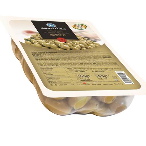 MARMARABIRLIK Оливки коктейльные 500 гр, калибровка 2XL (181-200 шт/кг) в вакуумной упаковке