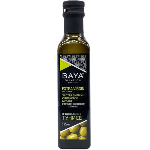 BAYA оливковое масло холодный отжим 250 мл, стекло, Extra Virgin, ТУНИС (SOGUK SIKIM ZEYTIN YAGI CAM TUNUS 1/12 )