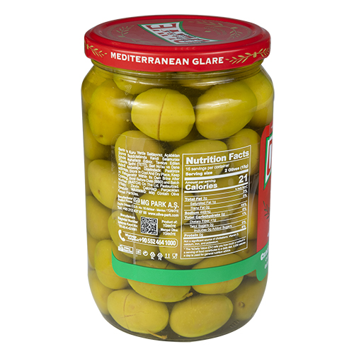 AGAOGLU OLIVE PARK 720 гр Оливки колотые, калибровка 3XL (161-180 шт/кг), стекло (KIRMA YESIL ZEYTIN CAM 1/6)
