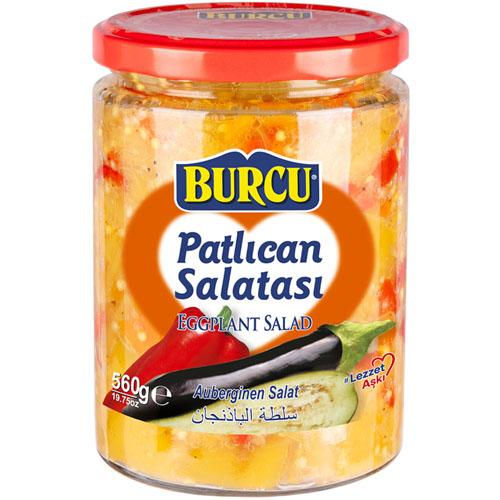 BURCU Салат из печенных баклажанов и перцев 540 гр (KOZLENMIS PATLICAN SALALATASI CAM 1/12)
