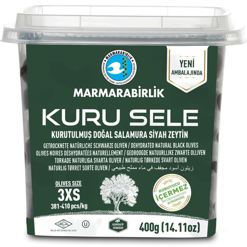 MARMARABIRLIK Серия KURU SELE калибровка 3XS 400 гр вяленые маслины