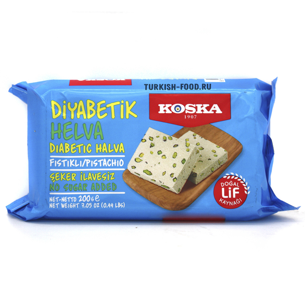 Кунжутная халва для диабетиков 200 гр с фисташками KOSKA