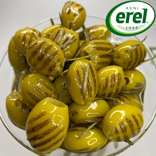 EREL Оливки на гриле калибровка 2XL (181-200 шт/кг) 500 гр расфасовка