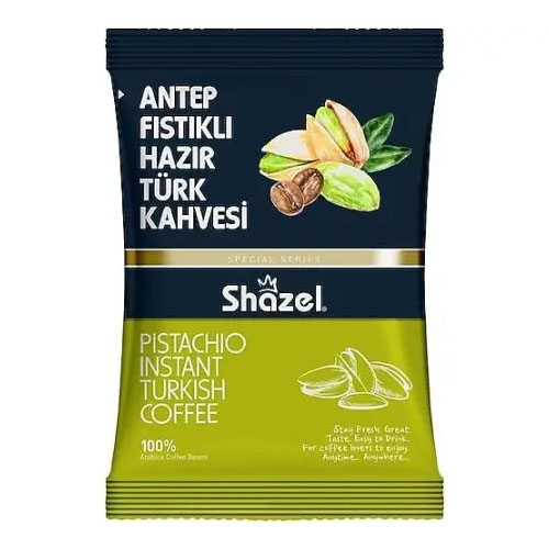 SHAZEL 100 гр растворимый Турецкий кофе с фисташками (ANTEP FISTIKLI HAZIR TÜRK KAHVESİ 1/16*4)