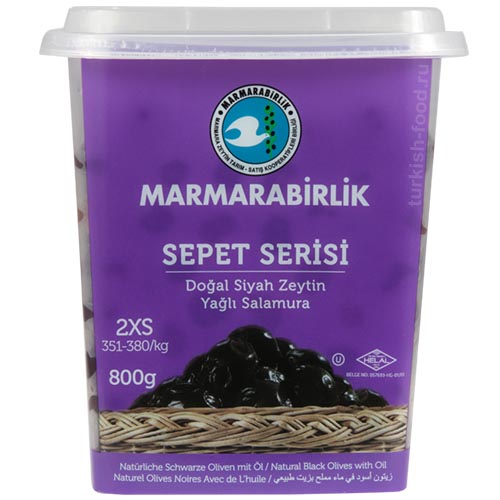 MARMARABIRLIK Серия SEPET, калибровка 2XS, 800 гр, вяленые маслины