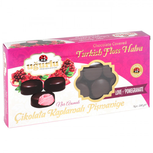 UGURLU Пишмание в шоколаде 200 гр, со вкусом граната (CIKOLATA KAPLI NARLI PISMANIYE 1/18)