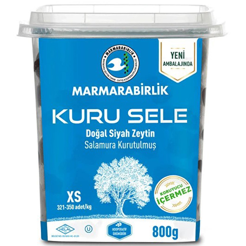 MARMARABIRLIK Серия KURU SELE калибровка XS 800 гр вяленые маслины
