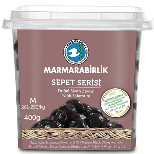 MARMARABIRLIK Серия SEPET, калибровка М, 400 гр, вяленые маслины