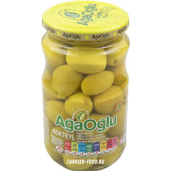 AGAOGLU Оливки коктейльные 370 гр калибровка 3XL (161-180 шт/кг), стекло