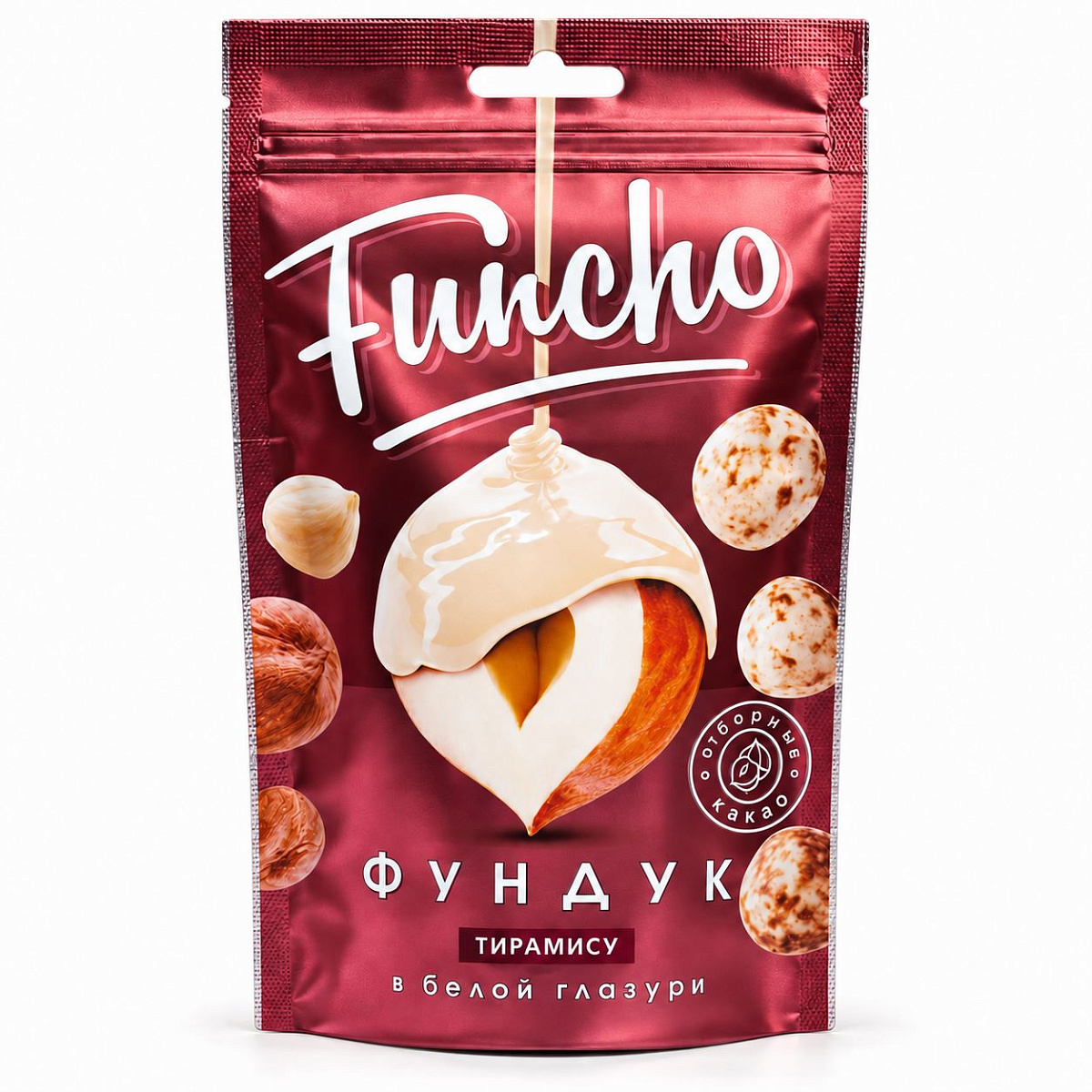 FUNCHO 100 г Фундук Тирамису в белой кондитерской глазури