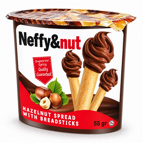 NEFFY NUT Хлебные палочки с ореховой пастой с какао 55 г