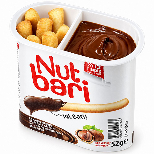 NUT BARI Ореховая паста с какао и хлебными палочками 52 г
