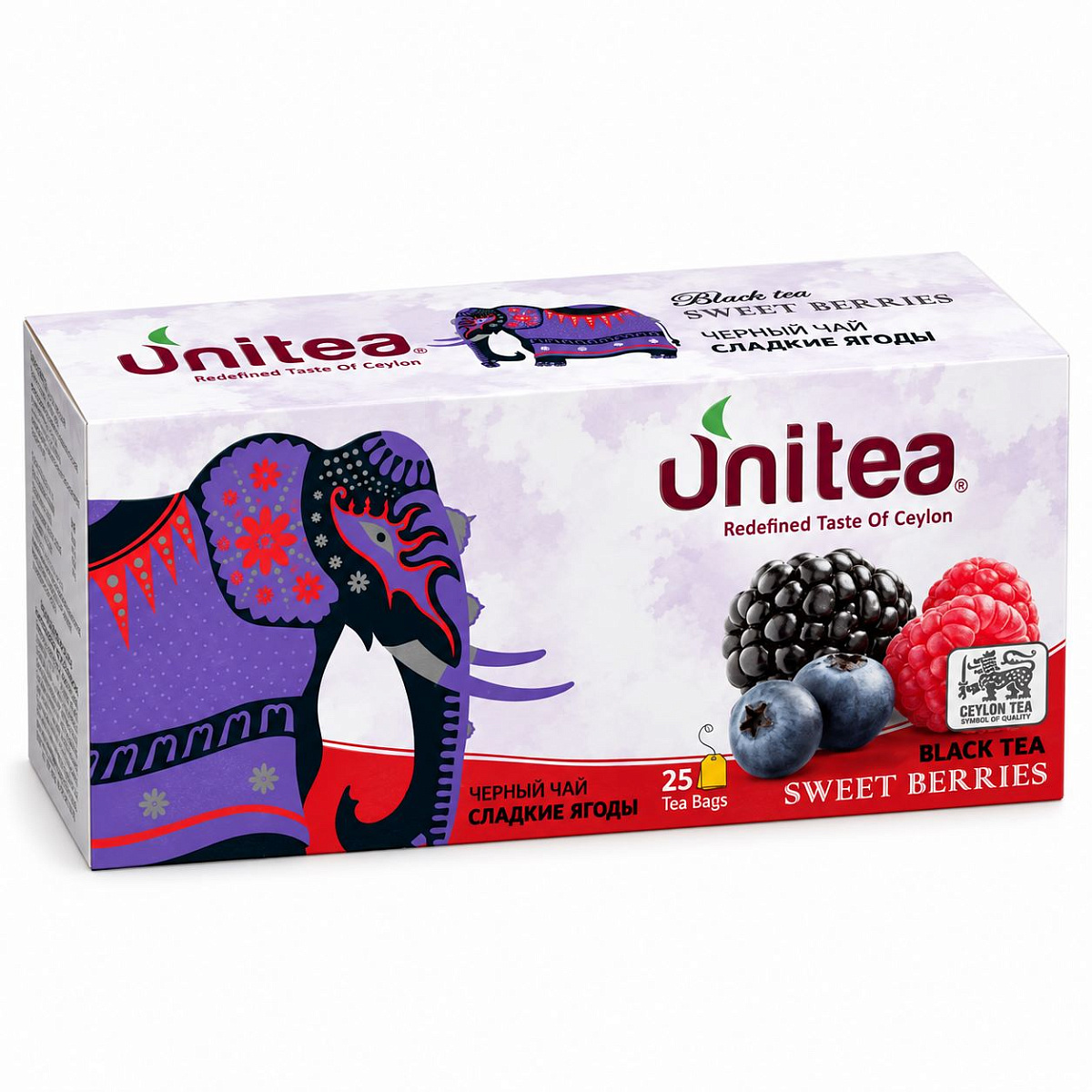 UNITEA 25 пакетиков. Чёрный чай со вкусом сладких ягод