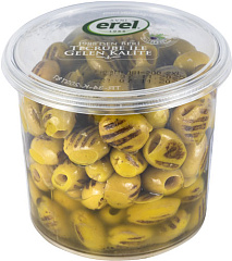 EREL Оливки на гриле 400 гр, калибровка 2XL (181-200 шт/кг)