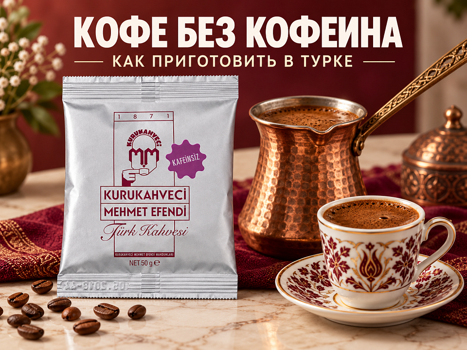Кофе без кофеина Mehmet Efendi и приготовление в турке