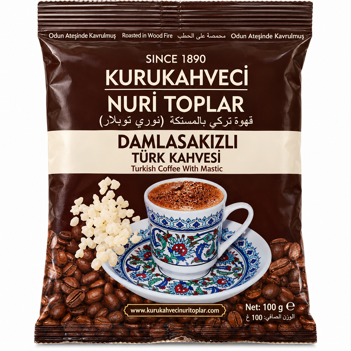 NURI TOPLAR 100гр Турецкий кофе с мастикой обжаренный на дровах
