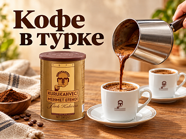Как приготовить турецкий кофе в турке: рецепт Mehmet Efendi Турецкий кофе Mehmet Efendi 500 г рядом с туркой и чашкой кофе