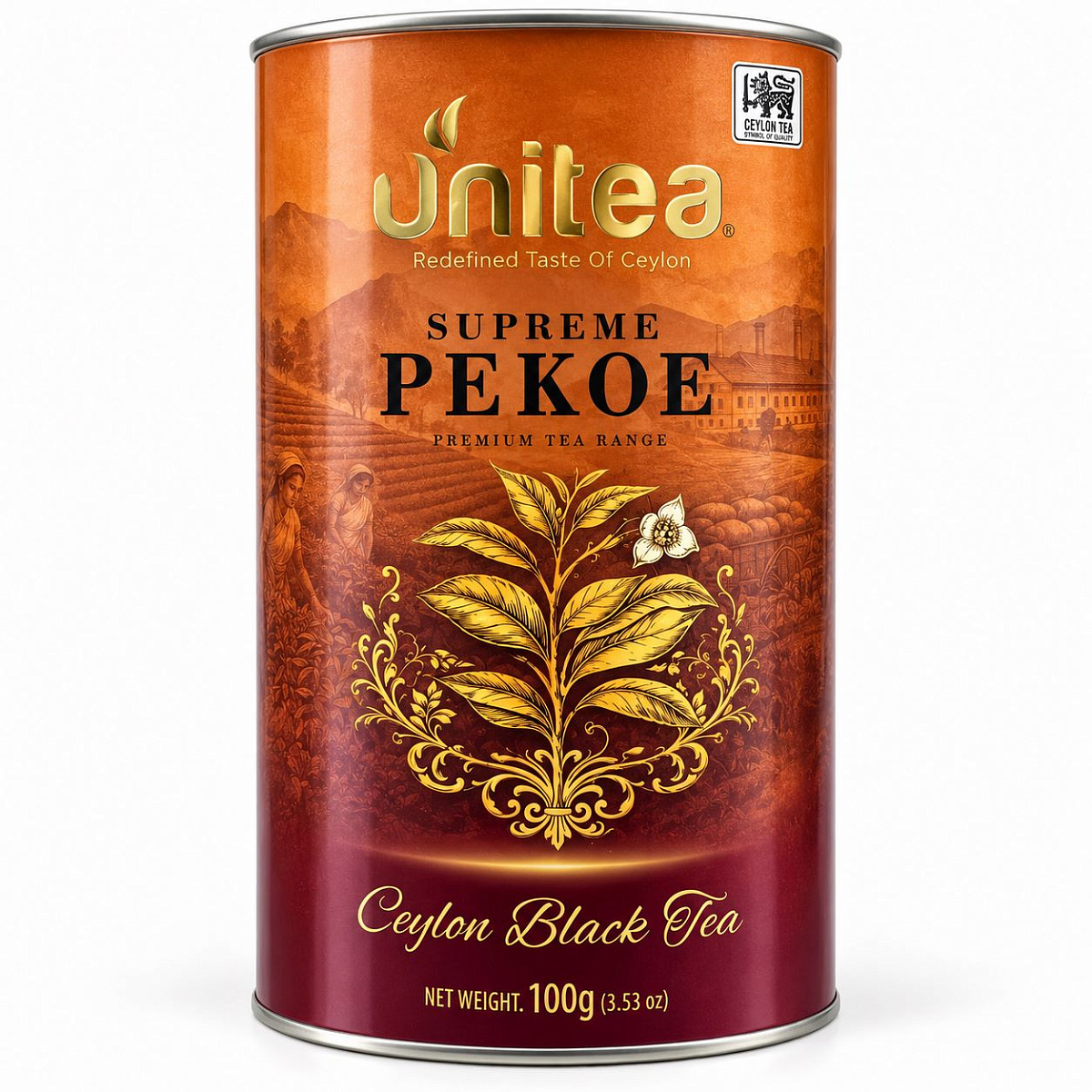 UNITEA Чёрный чай 100 г Суприм Пекое тубус