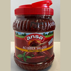 ANSA Перцовая паста 1600 гр, густая, по-деревенски, острая, Брикс 32-34, пластиковая банка (KOY TIPI BIBER SALCASI ACI 1/4)