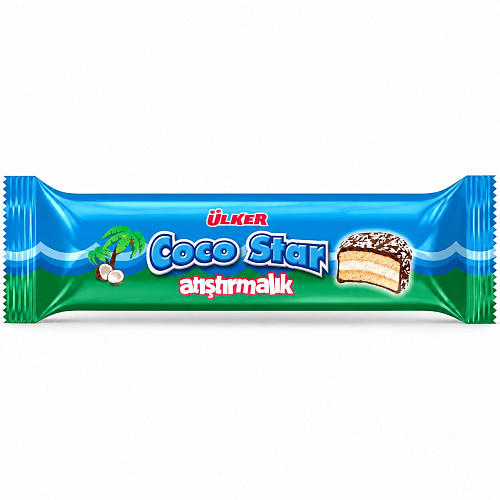 ULKER COCO STAR Печенье в шоколаде с маршмеллоу в кокосе 66 г