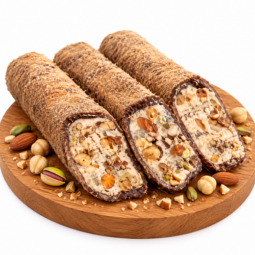 HACIBABA №3710 (293) Рахат-лукум шоколадный с миндалём в обсыпке Nesquik (на развес, 1 кг)