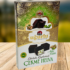 UGURLU Пишмание "Чекме халва" в шоколаде с фисташкой 160 гр (CEKME HELVA FISTIKLI CIKOLATA KAPLAMALI 1/15)