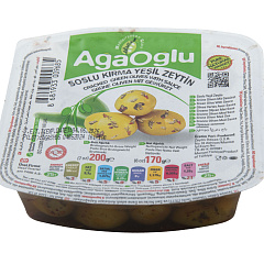 AGAOGLU Оливки колотые в соусе 170 гр калибровка 3XL (161-180 шт/кг), вакуумная упаковка