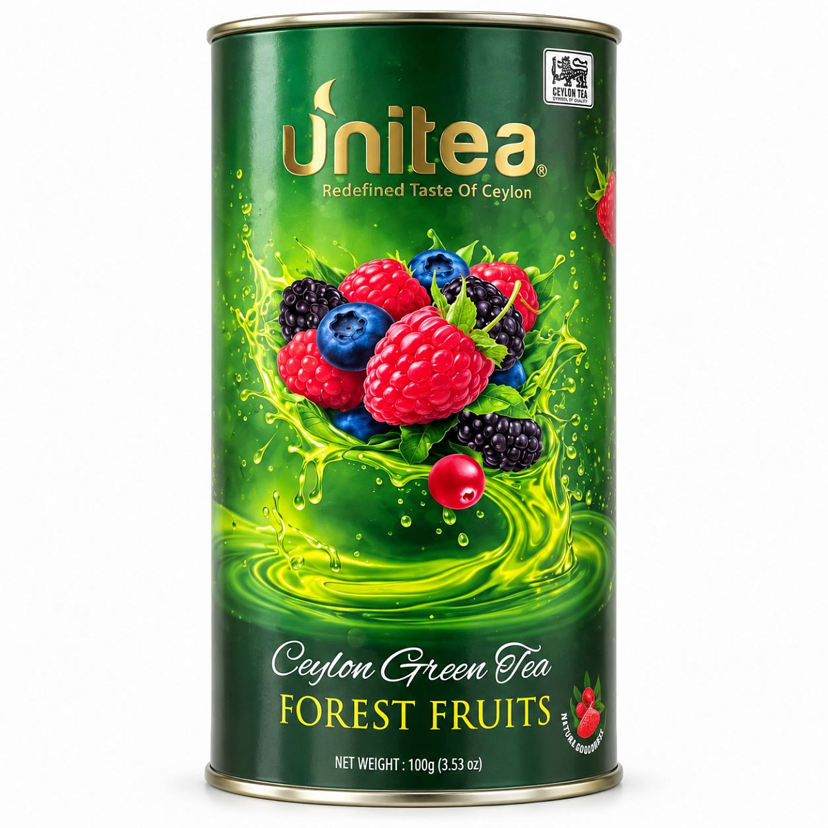 UNITEA Зелёный чай 100 г Лесные ягоды тубус