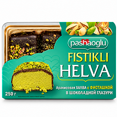 PASHAOGLU Халва арахисовая 250 г с фисташкой в кондитерской глазури