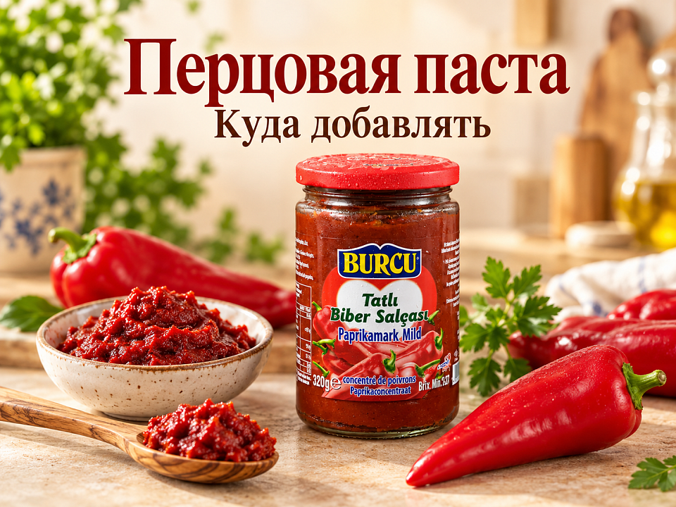 Сладкая и острая перцовая паста BURCU 320 г