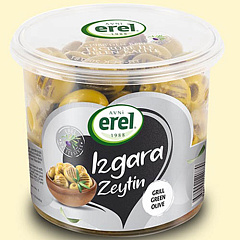 EREL Оливки на гриле 400 гр, калибровка 2XL (181-200 шт/кг)
